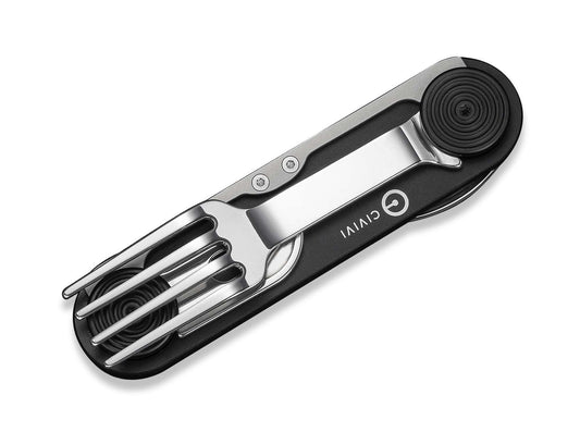 Briceag Multi-Tool Partake Black Aluminum CIVIVI- 4-in-1, Maner Aluminiu Negru