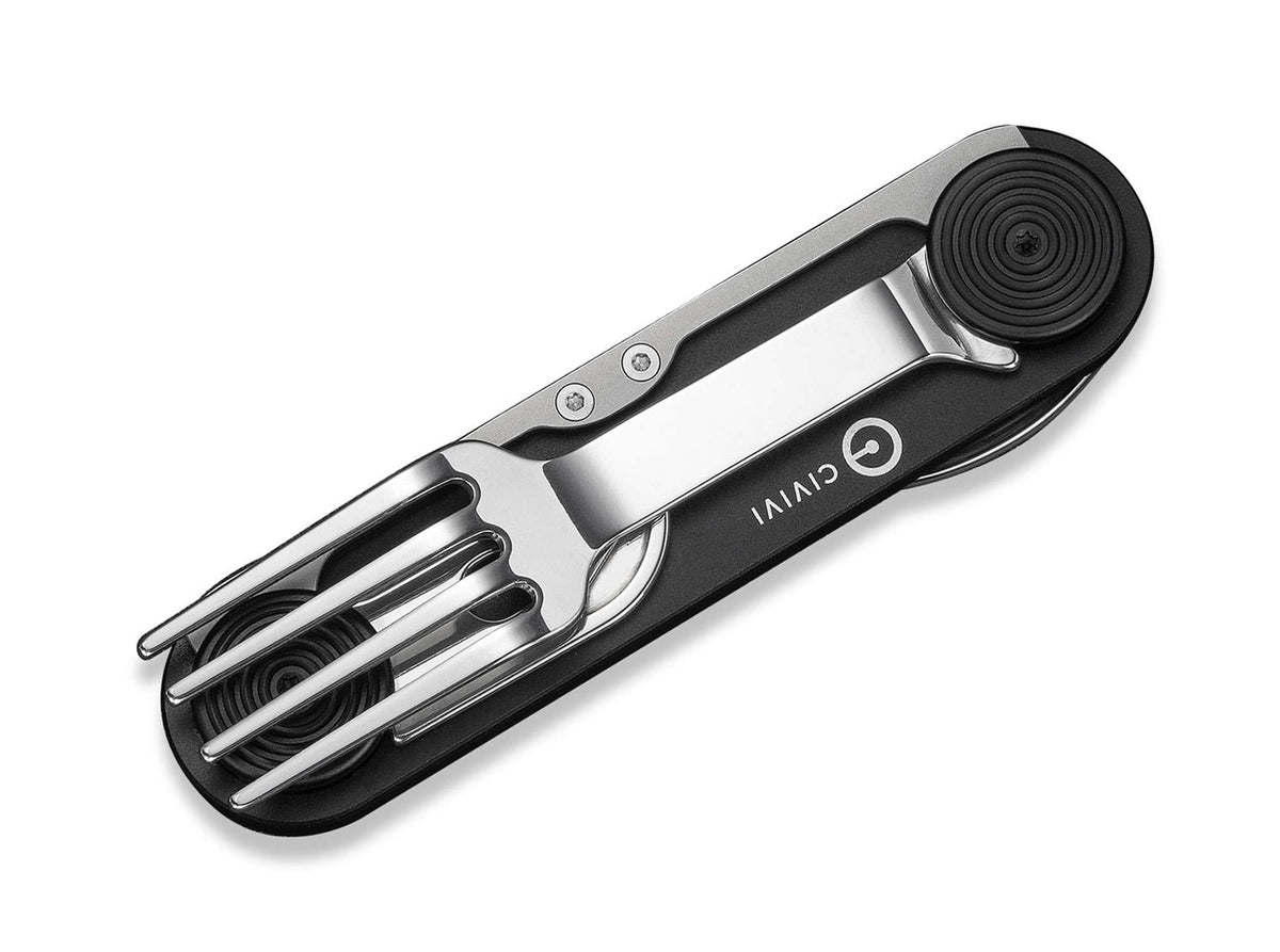 Briceag Multi-Tool Partake Black Aluminum CIVIVI- 4-in-1, Maner Aluminiu Negru