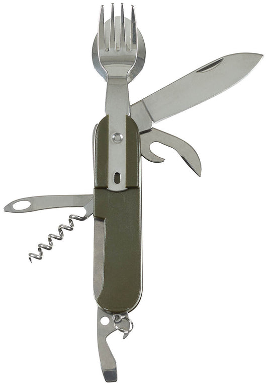 Briceag Multifuncțional Verde Olive MFH - Lama netedă, Lungime 18 cm