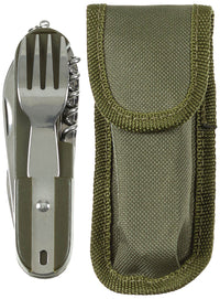 Briceag Multifuncțional Verde Olive MFH - Lama netedă, Lungime 18 cm