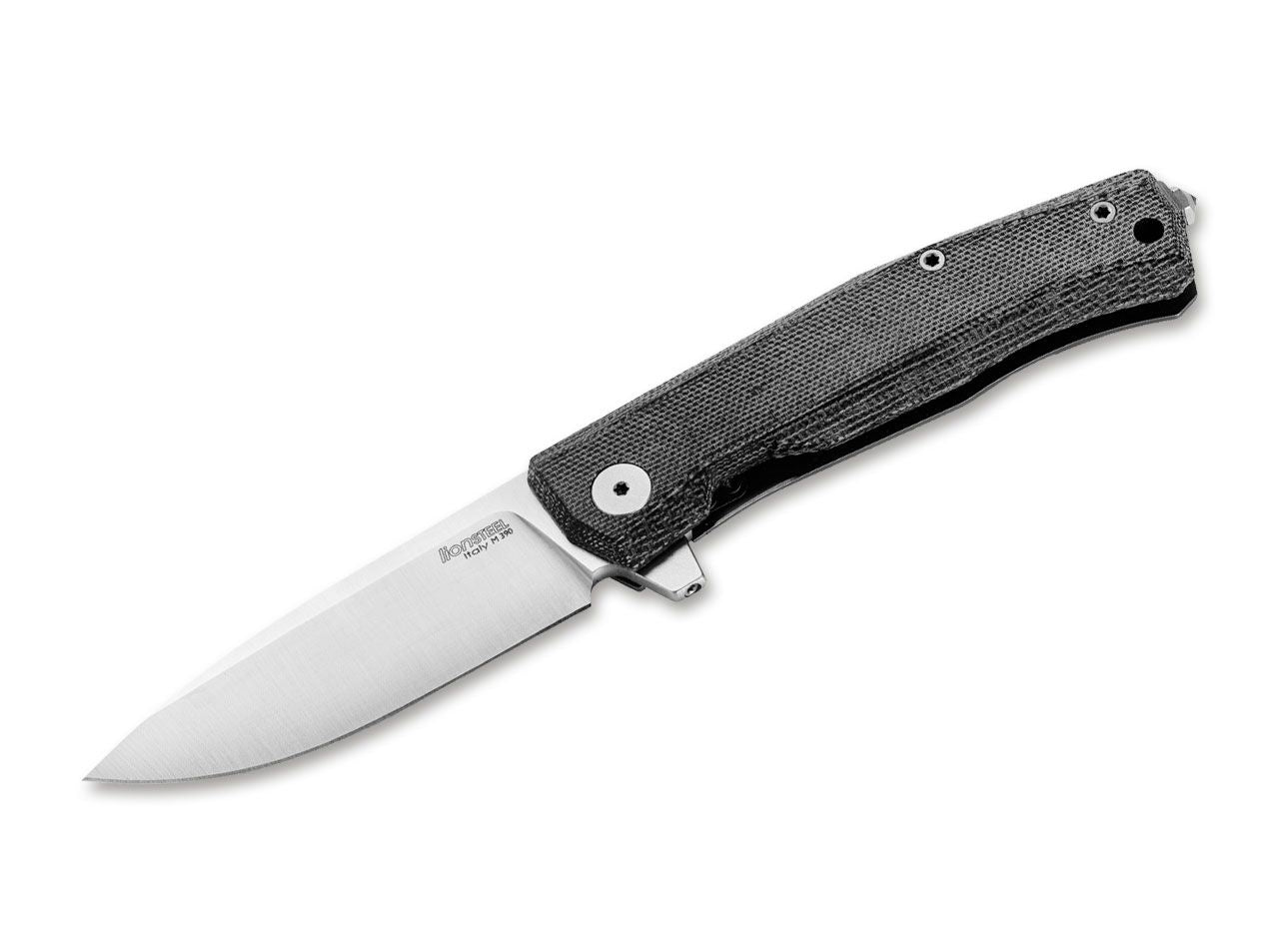 Briceag Myto Micarta Black LionSteel- Lama M390, Maner Micarta Negru