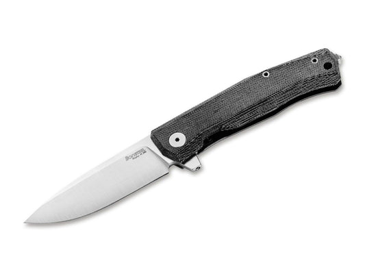 Briceag Myto Micarta Black LionSteel- Lama M390, Maner Micarta Negru