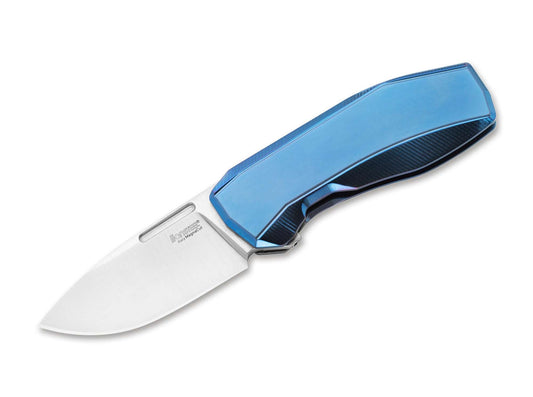 Briceag N.One Titanium Blue LionSteel- Maner Titan Albastru, Lama MagnaCut