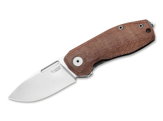 Briceag Nano Titanium Micarta Natural LionSteel- Maner Titan, Lama MagnaCut