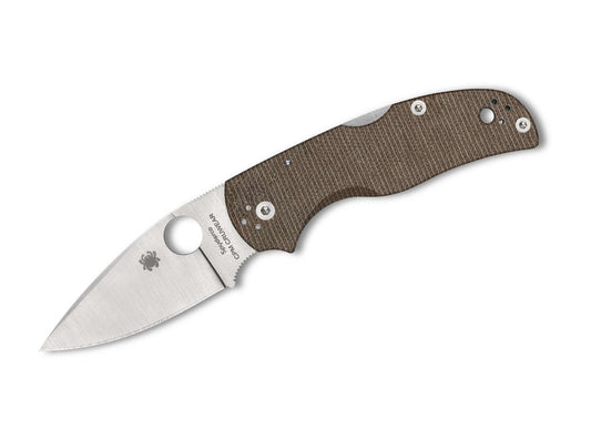 Briceag Native 5 Brown Micarta CPM CRU-WEAR Spyderco- Lama Cru-Wear, Clip Reversibil