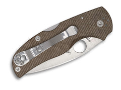 Briceag Native 5 Brown Micarta CPM CRU-WEAR Spyderco- Lama Cru-Wear, Clip Reversibil