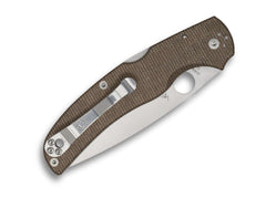 Briceag Native Chief Brown Canvas Micarta CPM CRU-WEAR Spyderco- Robust, EDC