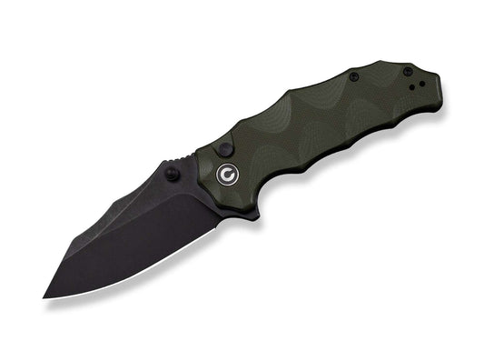 Briceag Natterjack OD Green G10 Black Stonewashed CIVIVI- Button Lock, Utilizare EDC