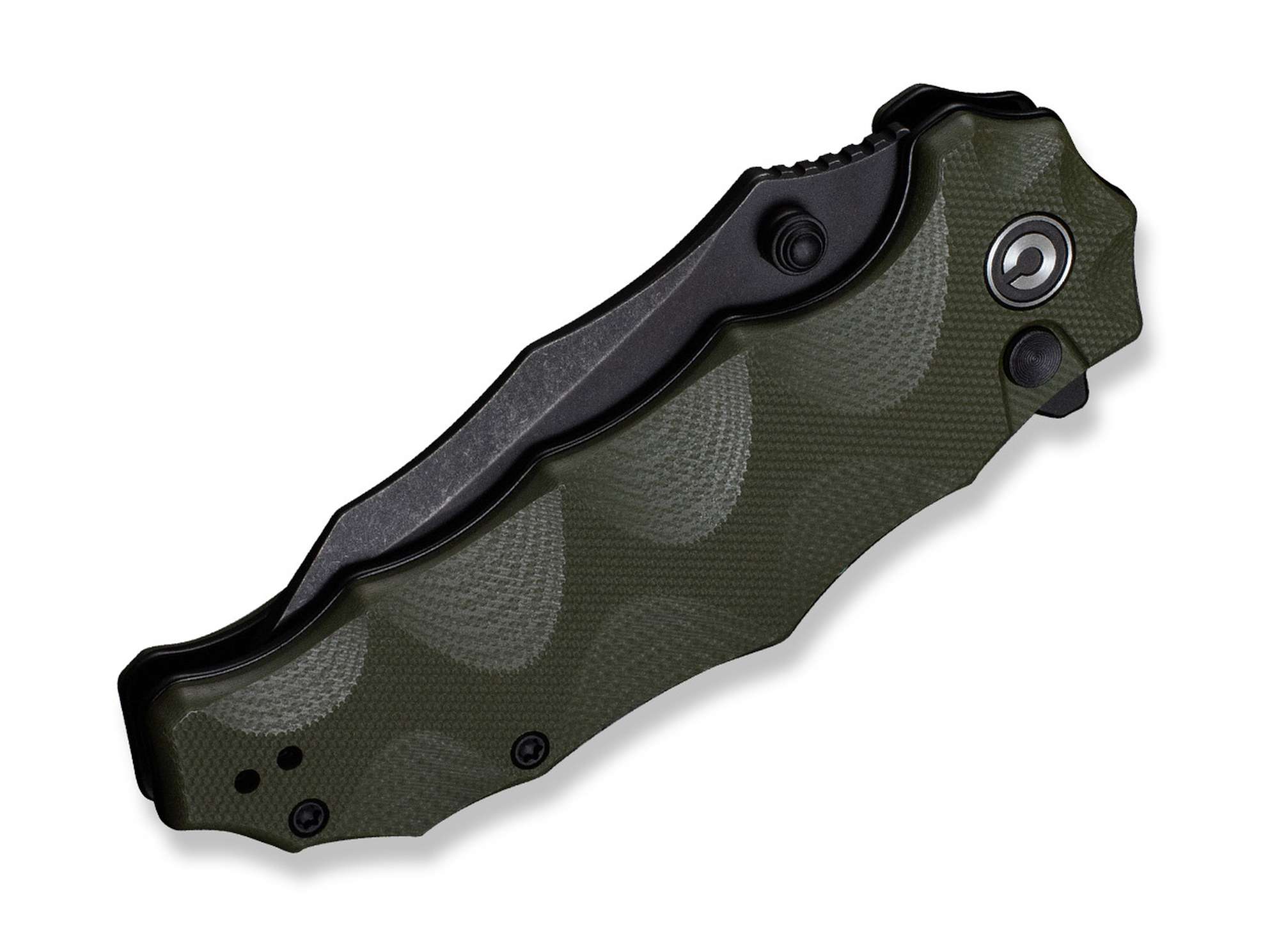 Briceag Natterjack OD Green G10 Black Stonewashed CIVIVI- Button Lock, Utilizare EDC