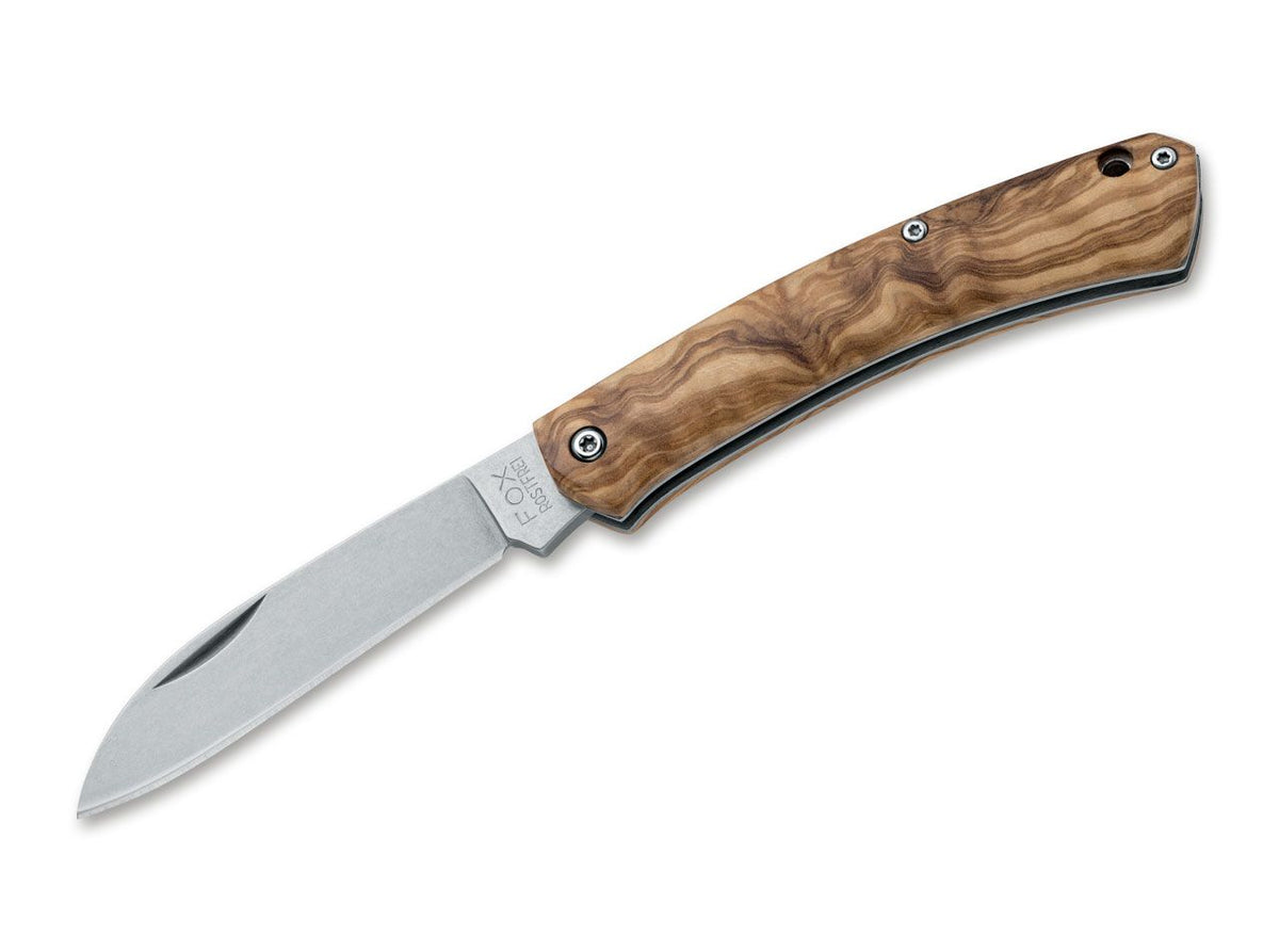 Briceag Nauta Olive Fox Knives- Lama Stonewash, Maner Lemn Maslin