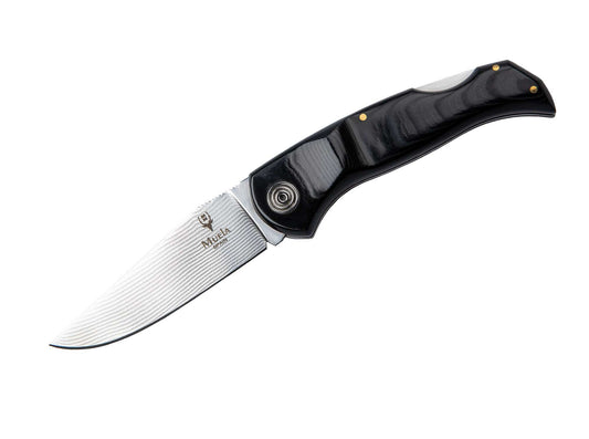 Briceag Navalia-10M.DX Muela- Lama Damasc, Maner Micarta frezat