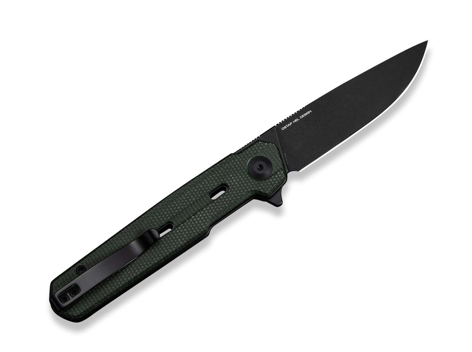 Briceag Navo Nitro-V Green Micarta Black Stonewashed CIVIVI- EDC, Fiabil