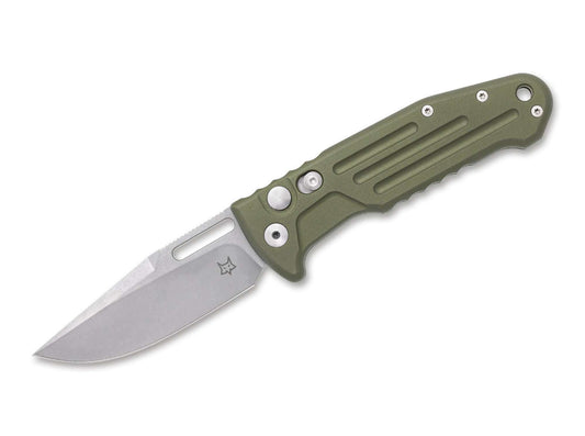 Briceag New Smarty Clippoint OD Green Fox Knives- Lama N690, Maner Aluminiu