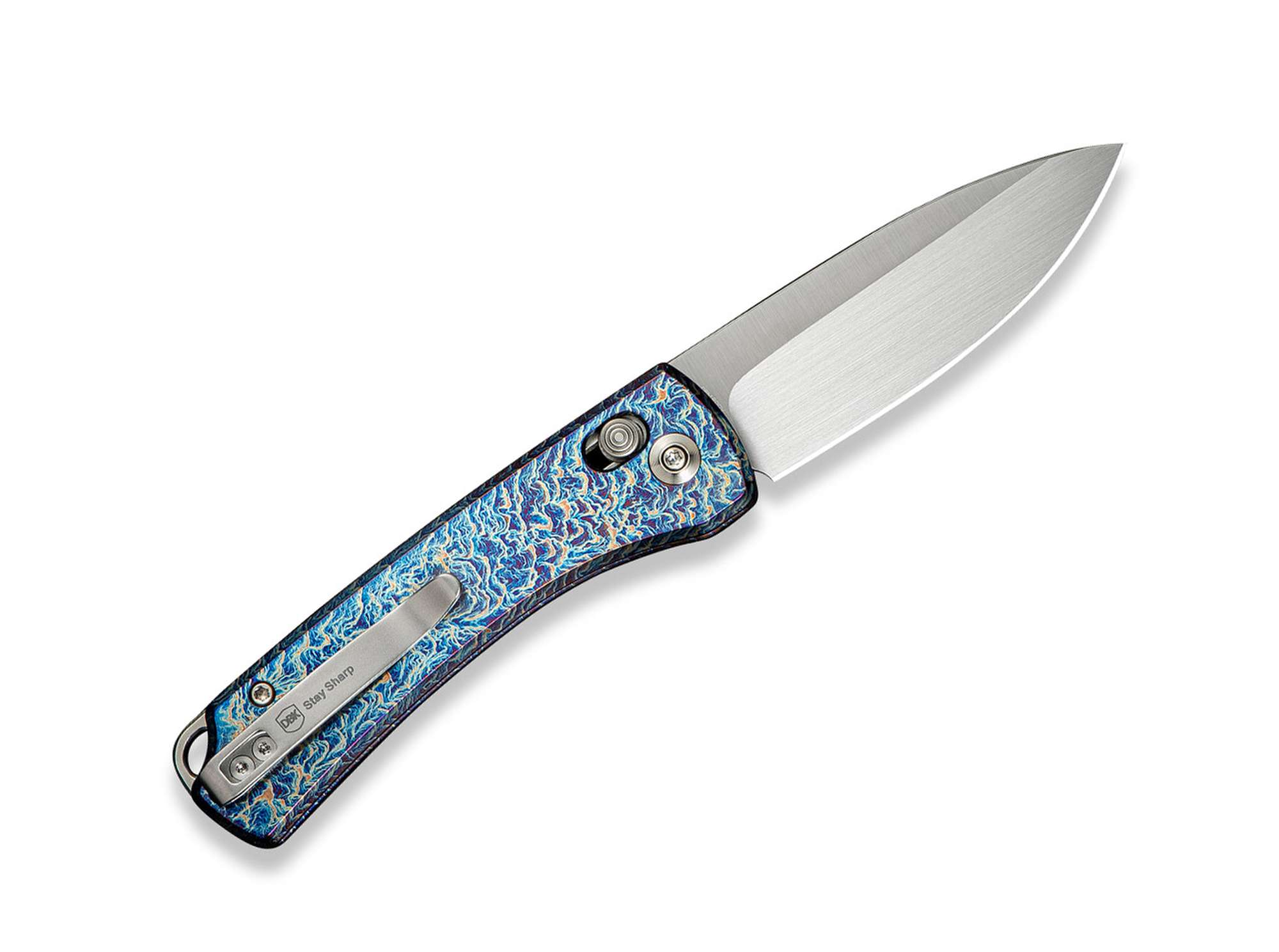 Briceag Nightblade 20CV Flamed Titanium Blue WE Knife- Maner Titan Albastru, Lama 20CV