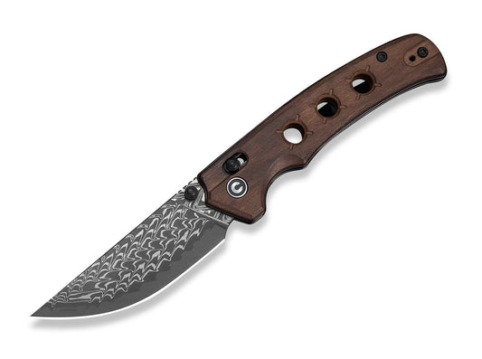Briceag Noctis Damascus Guibourtia CIVIVI- Lama Otel Damasc, Maner Lemn Guibourtia