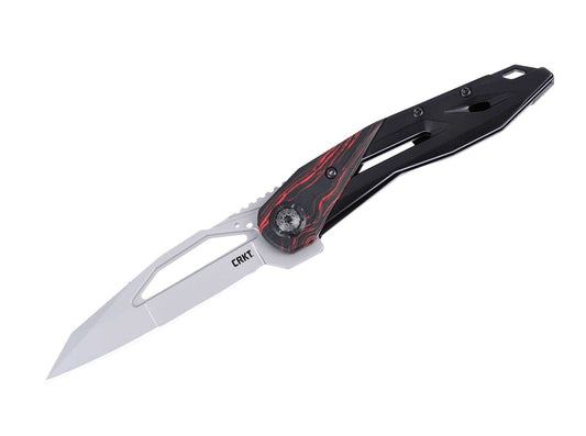 Briceag Nucleus Steel & G10 Red & Black CRKT- Lama, Maner G10 Rosu & Negru