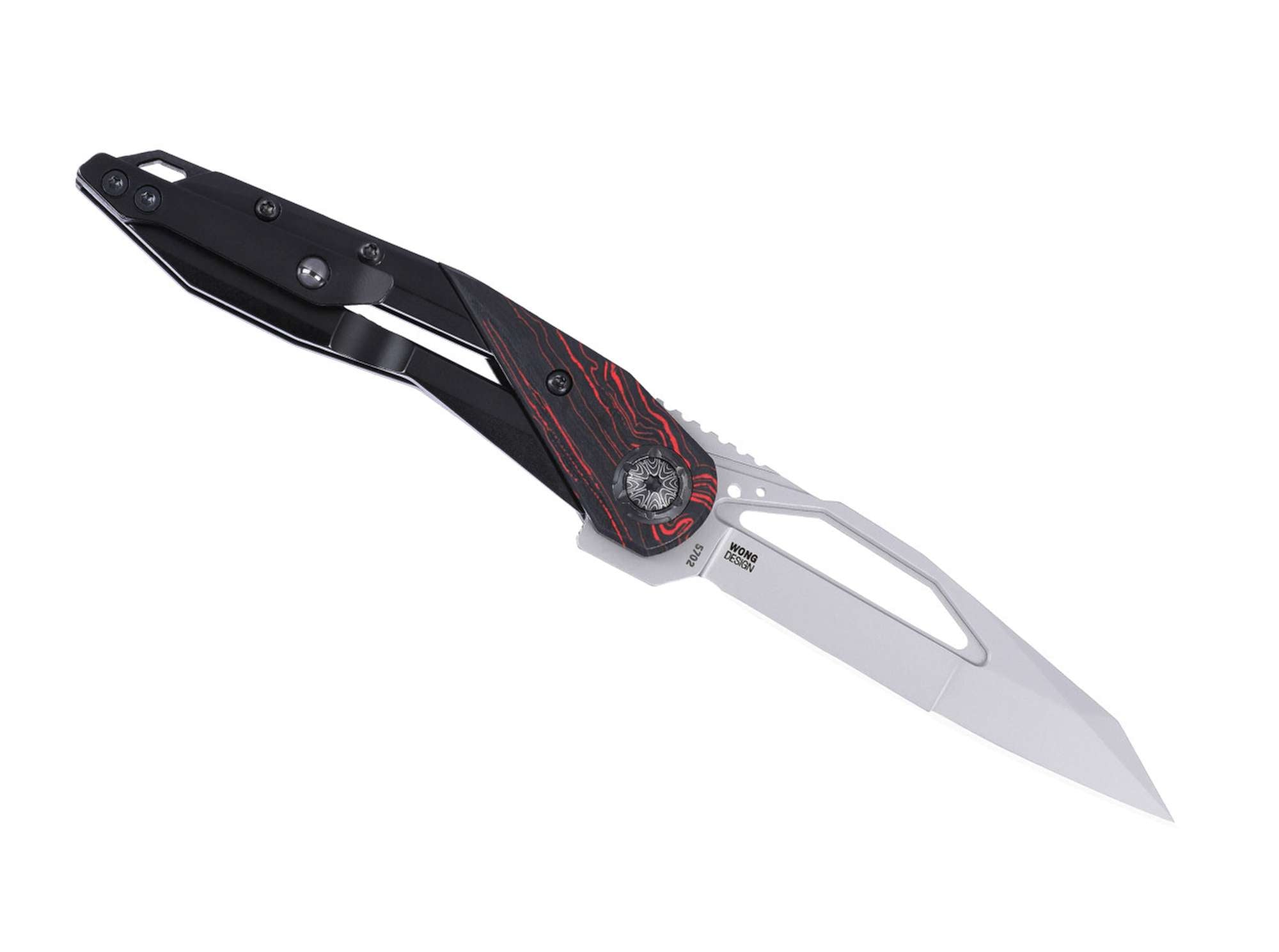 Briceag Nucleus Steel & G10 Red & Black CRKT- Lama, Maner G10 Rosu & Negru