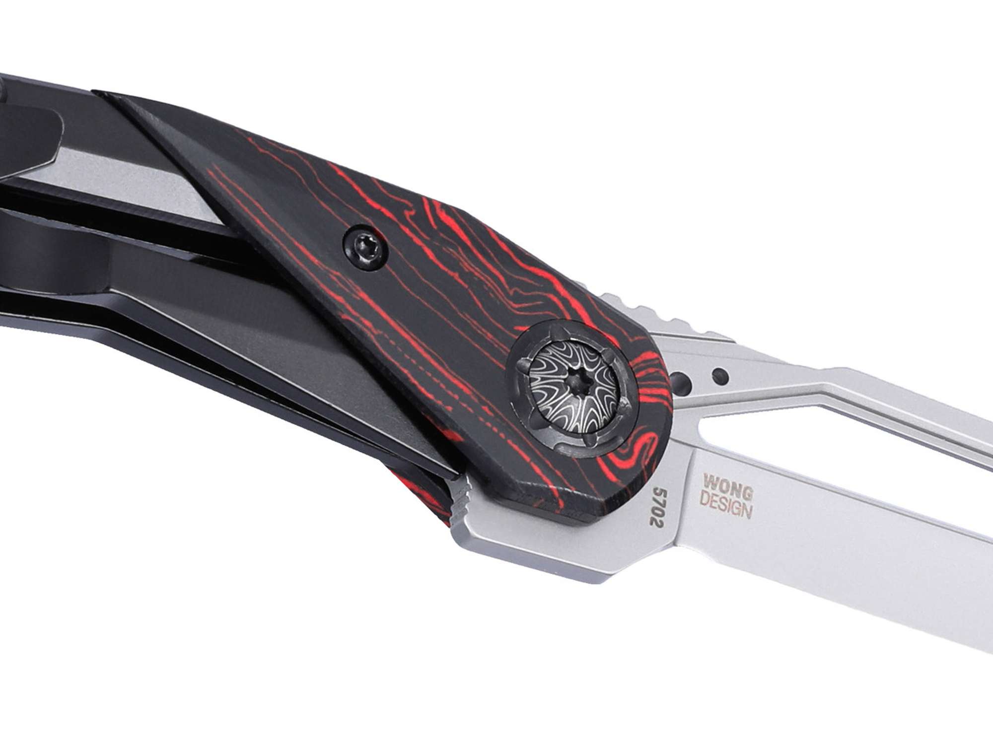 Briceag Nucleus Steel & G10 Red & Black CRKT- Lama, Maner G10 Rosu & Negru
