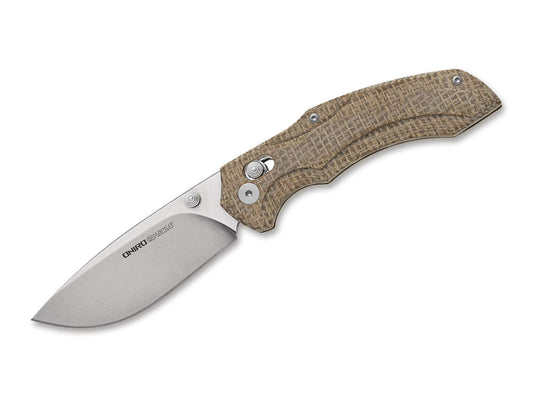 Briceag Oniro Burlap Micarta Natural Viper- Maner Micarta, Lama MagnaCut
