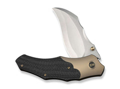 Briceag Orc Boss 20CV Champagne Ti Twill CF WE Knife- Lamă 20CV, Mâner Titan CF