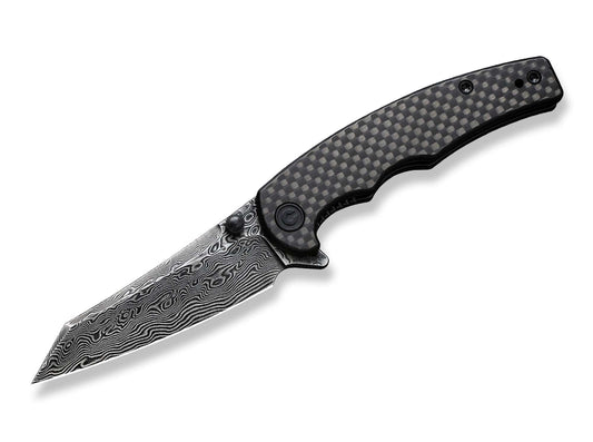 Briceag P87 Twill Carbon Damascus CIVIVI- Design Slim, Lama Damascus