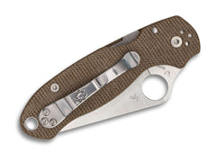 Briceag Para 3 Brown Canvas Micarta CPM Cru-Wear PlainEdge Spyderco- Cru-Wear, Micarta