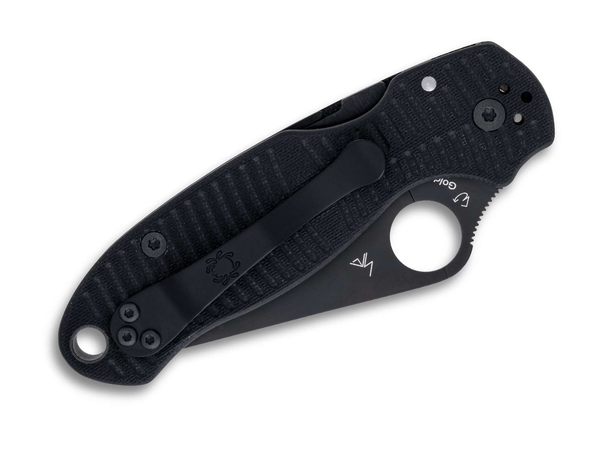 Briceag Para 3 Salt Black G10 MagnaCut Black Blade Spyderco- MagnaCut, G10