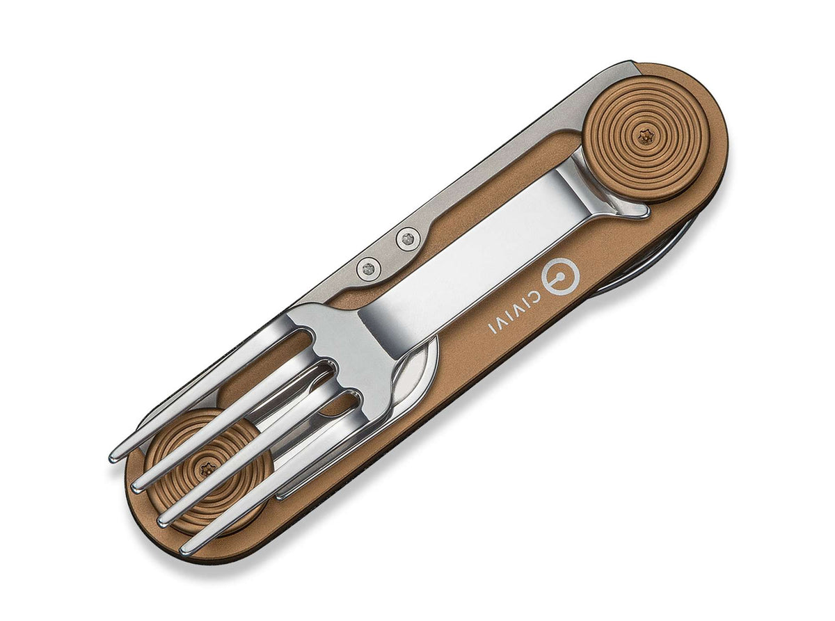 Briceag Partake Coyote Brown Aluminum CIVIVI- Multi-tool 4-in-1, Design Compact