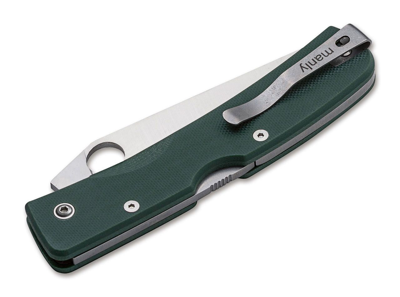 Briceag Peak CPM-S-90V Military Green Manly- Lama CPM-S-90V, Clip Reversibil