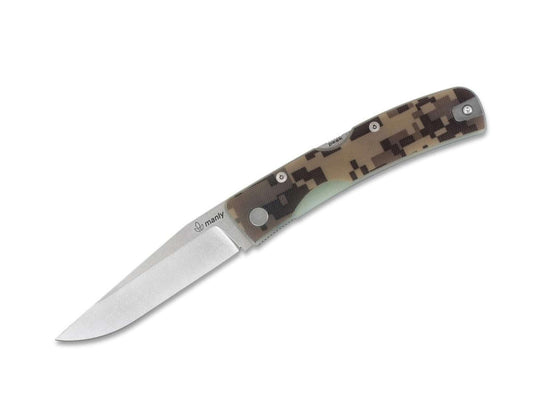 Briceag Peak RWL 34 Desert Camo Two Hand Manly- Backlock, Utilizare EDC