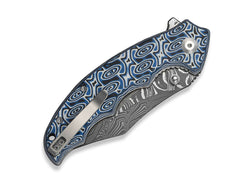 Briceag Pentad Damascus Blue & White Vortex Micarta CIVIVI- Lama Damasc, Maner Micarta
