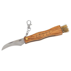 Briceag Pilzmesser cu Perie CJH - Oțel 420, Mâner Lemn, Slipjoint