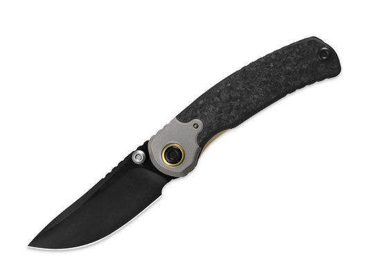 Briceag Pioneer 20CV Droppoint Ti CF DLC Kizer- Utilizare EDC, Construcție Fiabilă