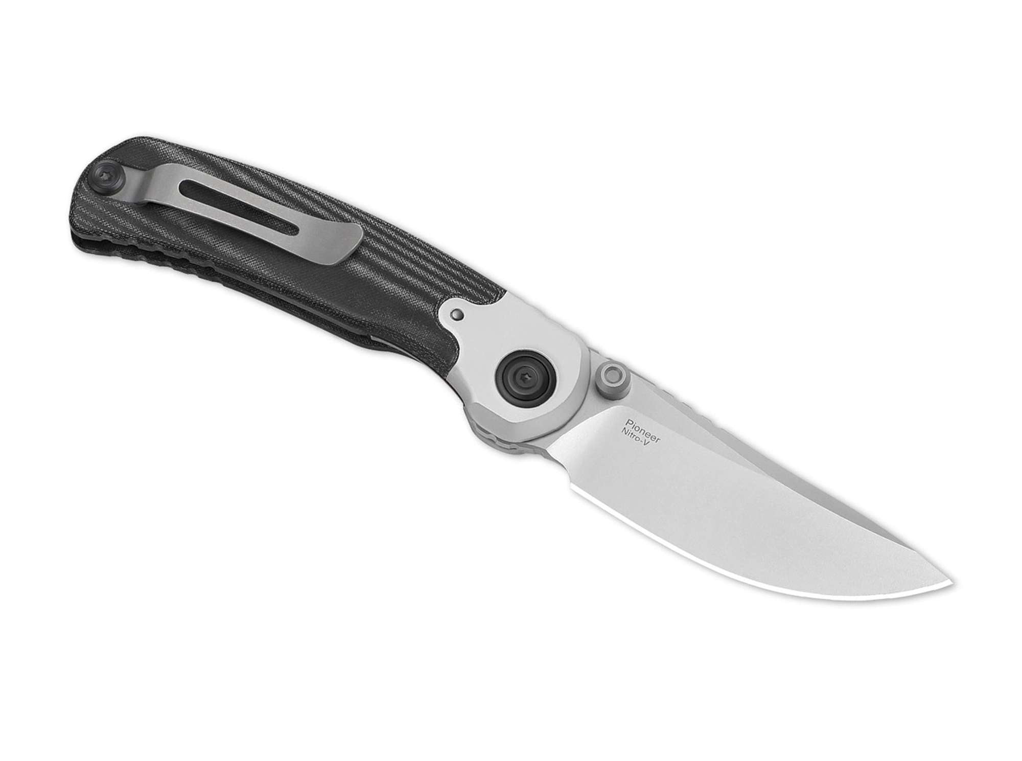 Briceag Pioneer Nitro-V Aluminum & Black Micarta Smooth Kizer- Flipper, Liner Lock