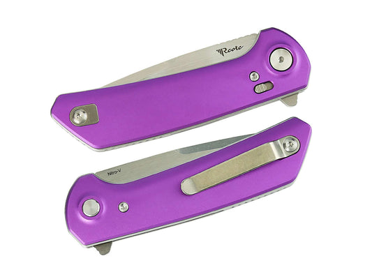 Briceag PL-XF Aluminum Purple Stonewashed Satin Flats Reate- Lock, Flipper