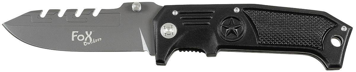 Briceag Pliabil Einhand Negru FoxOutdoor - Lamă 10.3 cm, Linerlock