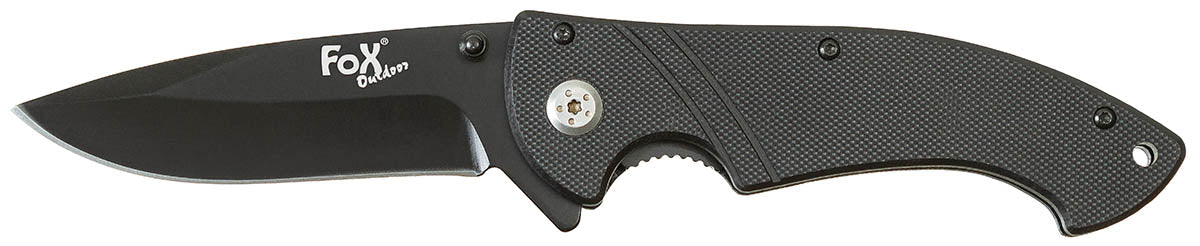 Briceag Pliabil Negru FoxOutdoor - Deschidere Flipper, Linerlock