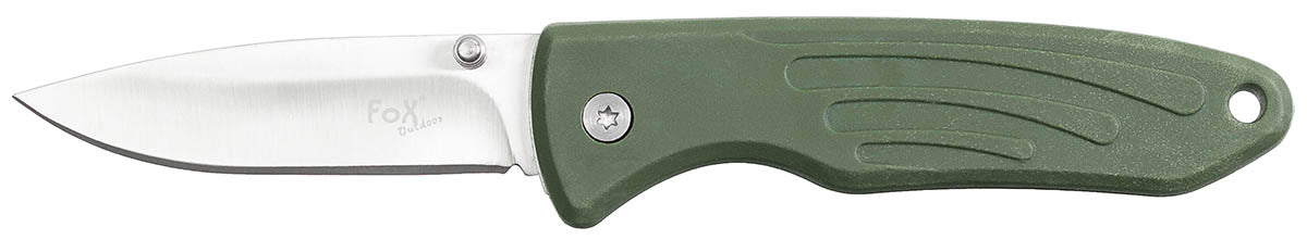 Briceag Pliabil One-Hand Oliv FoxOutdoor - Lama 8cm, Mâner TPR