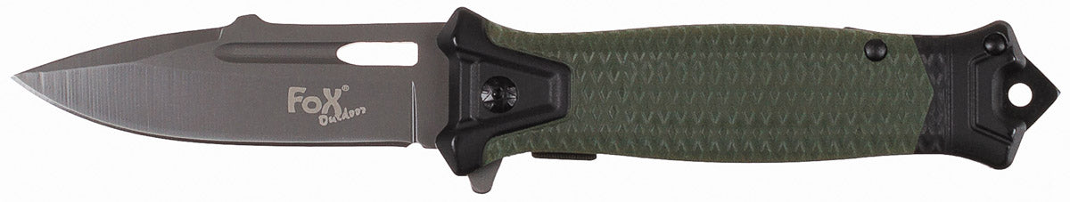 Briceag Pliabil "Snake" OD Green FoxOutdoor - Linerlock, Mâner Metalic