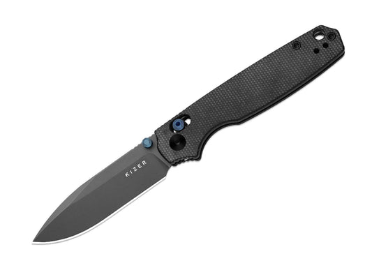Briceag Pokiman CD AEB-L Black Micarta Grey Stonewash Kizer- Utilizare EDC, Design Compact