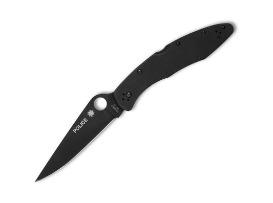Briceag Police All Black Stainless PlainEdge Spyderco- Lama VG-10, Design Tactic
