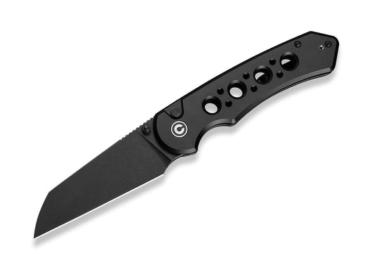 Briceag Pragma Prime Aluminum All Black CIVIVI- Lama Wharncliffe, Button Lock