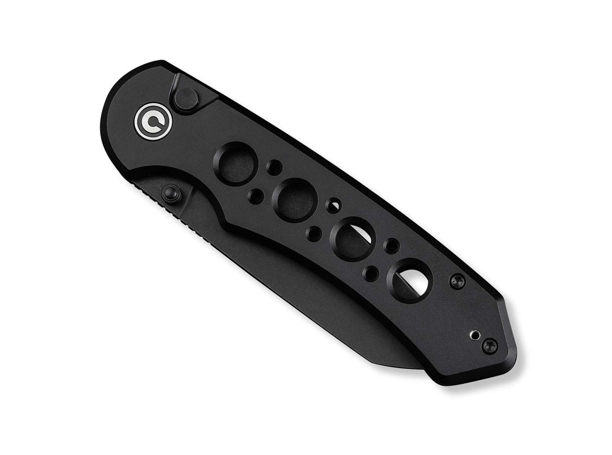 Briceag Pragma Prime Aluminum All Black CIVIVI- Lama Wharncliffe, Button Lock