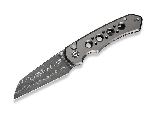 Briceag Pragma Prime Damascus Gray Aluminum CIVIVI- Lama Damascus, Utilizare EDC