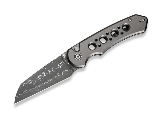 Briceag Pragma Prime Damascus Gray Aluminum CIVIVI- Lama Damascus, Utilizare EDC
