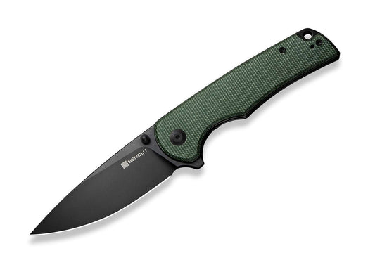 Briceag Praktisk Micarta Green Black Blade SENCUT- Utilizare EDC, Maner Micarta Verde