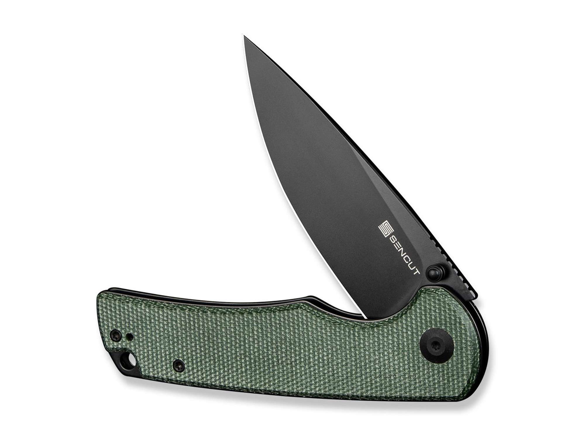 Briceag Praktisk Micarta Green Black Blade SENCUT- Utilizare EDC, Maner Micarta Verde