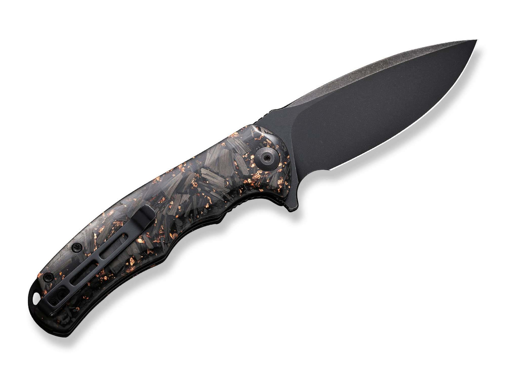 Briceag Praxis Shredded Carbon Copper CIVIVI- Lama Neagra, Maner Carbon