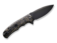 Briceag Praxis Shredded Carbon Gold CIVIVI- Maner Carbon Gold, Deschidere Flipper