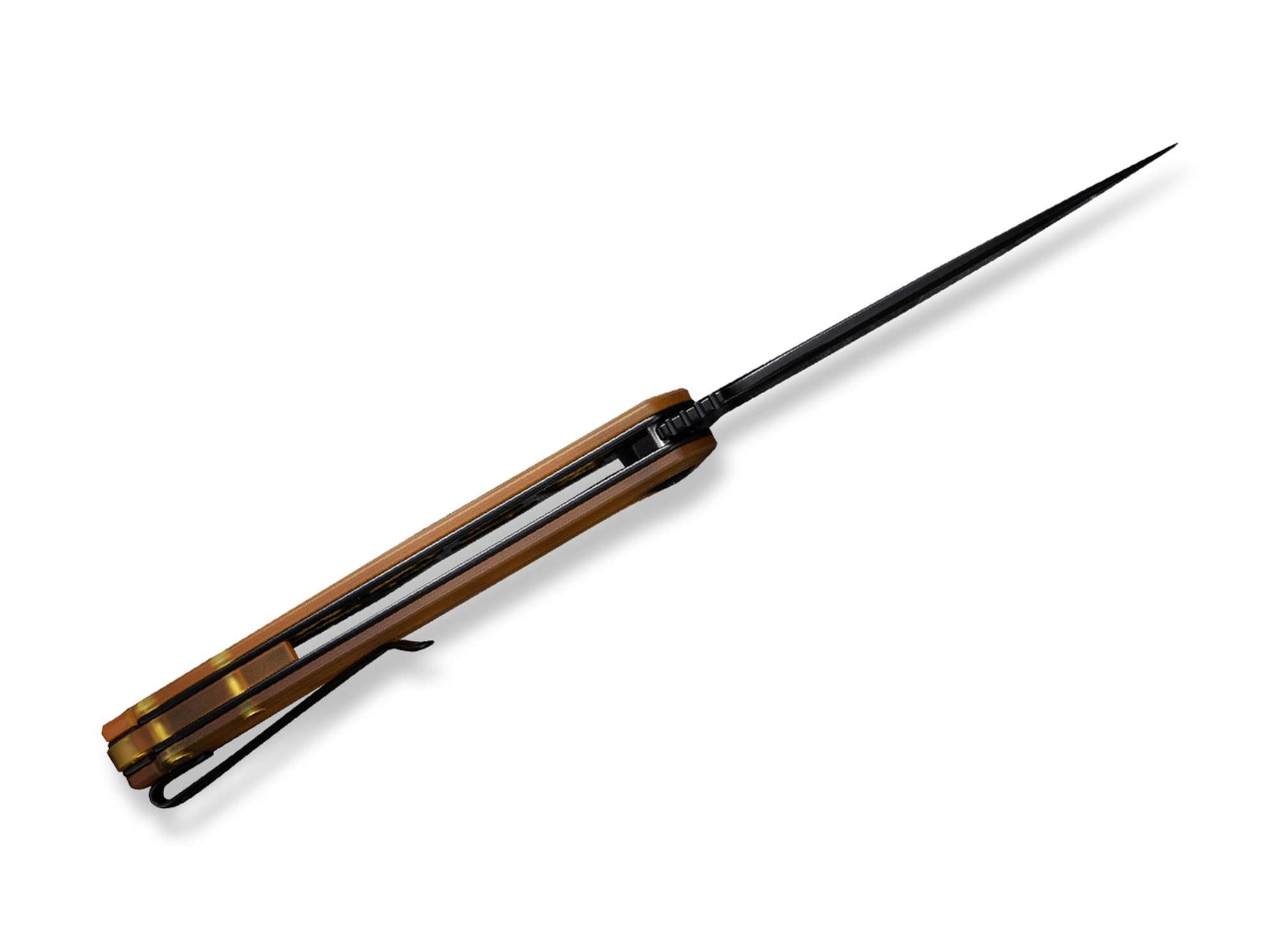 Briceag Praxis Ultem Amber & Black CIVIVI- Maner Ultem, Lama Acoperita Negru